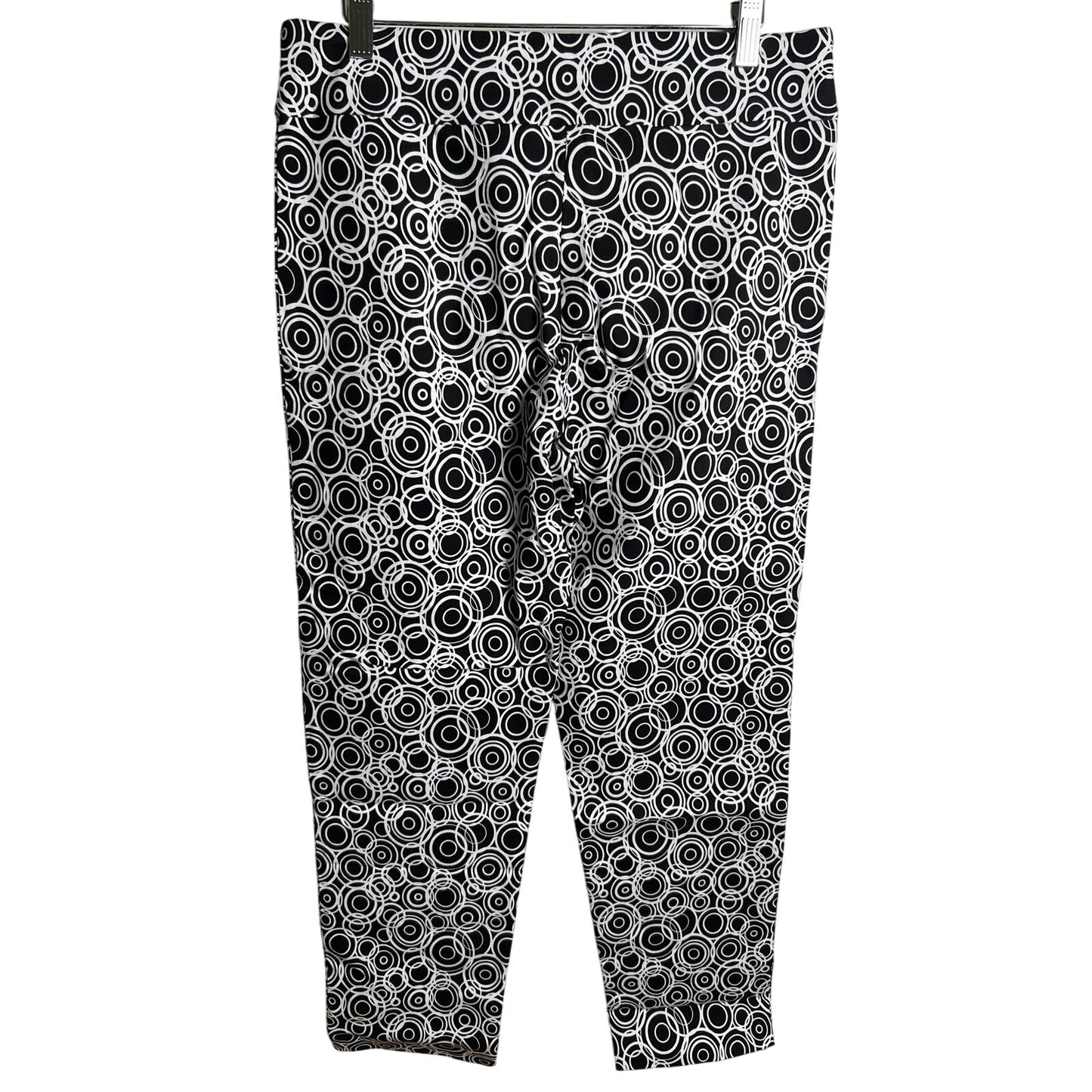 Krazy Larry Pull-on Ankle Pants Black Dots Women's Size 12