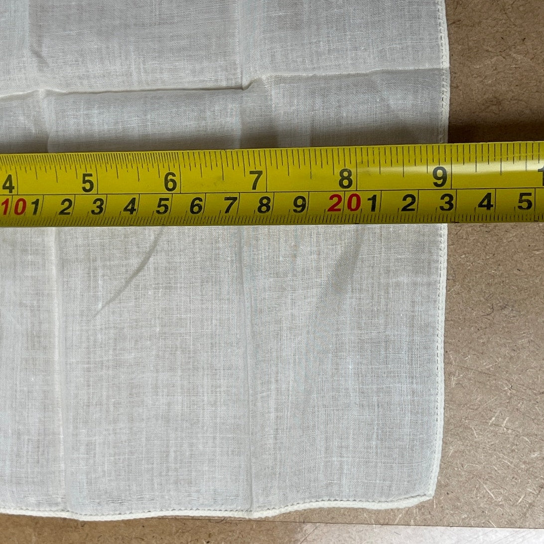 Vintage Hand Embroidered Floral Handkerchief  Dimensions in Picture