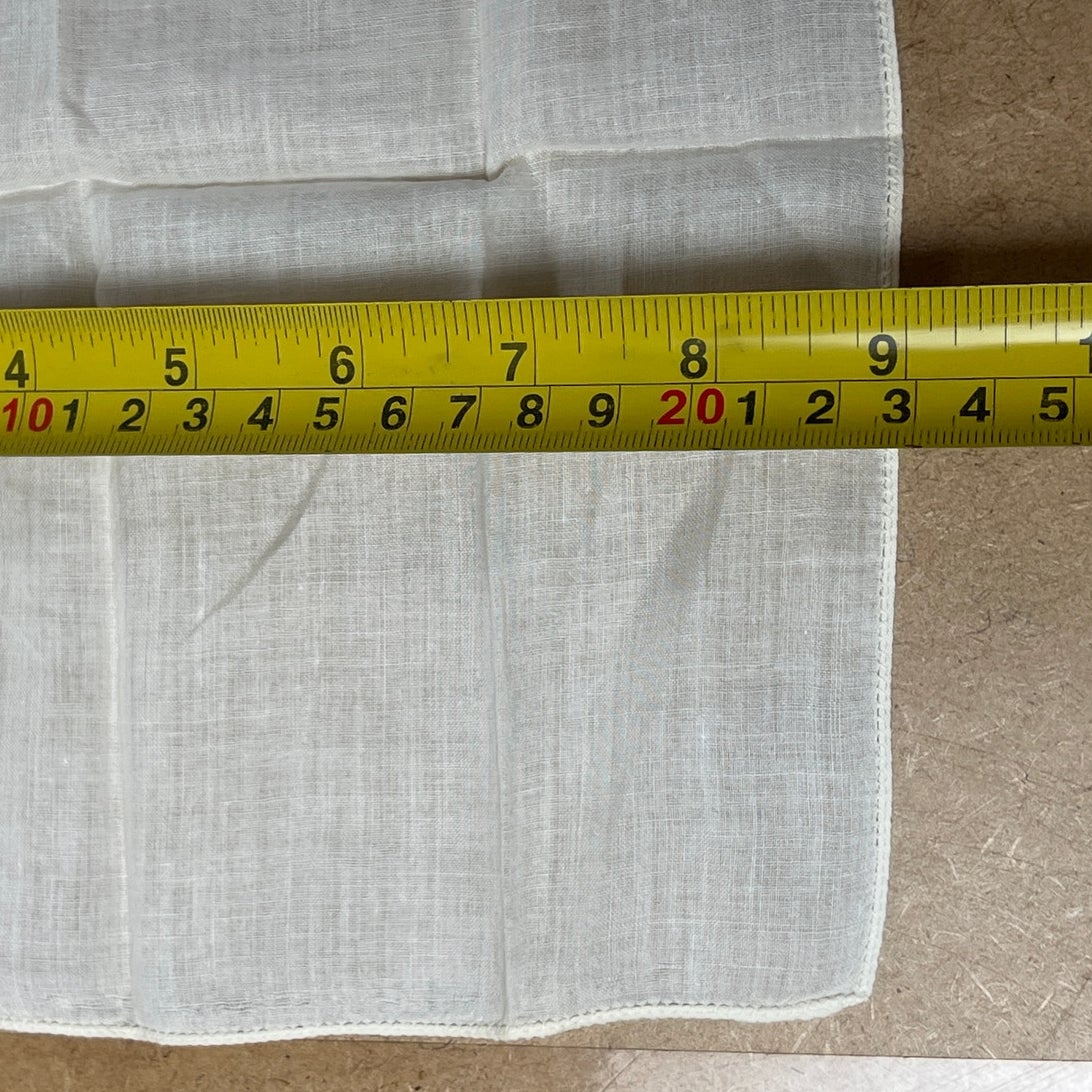 Vintage Hand Embroidered Floral Handkerchief  Dimensions in Picture