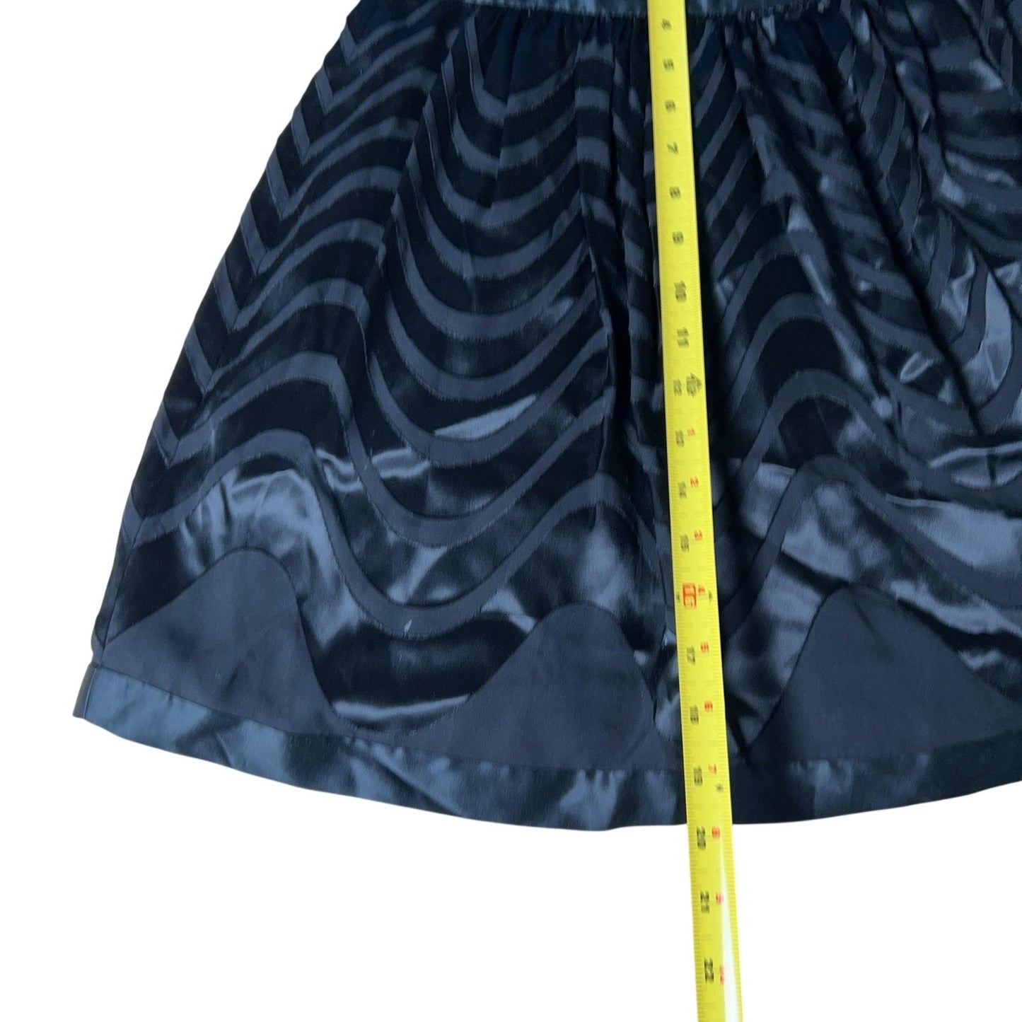 BCBGMAXAZRIA Skirt Womens 4 Black Skater Satin Pleated Lined Zip Party