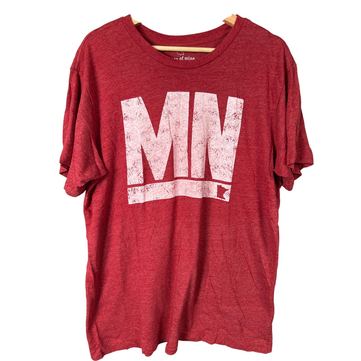 State Of Mine Red Size Large MN Graphic T-shirt