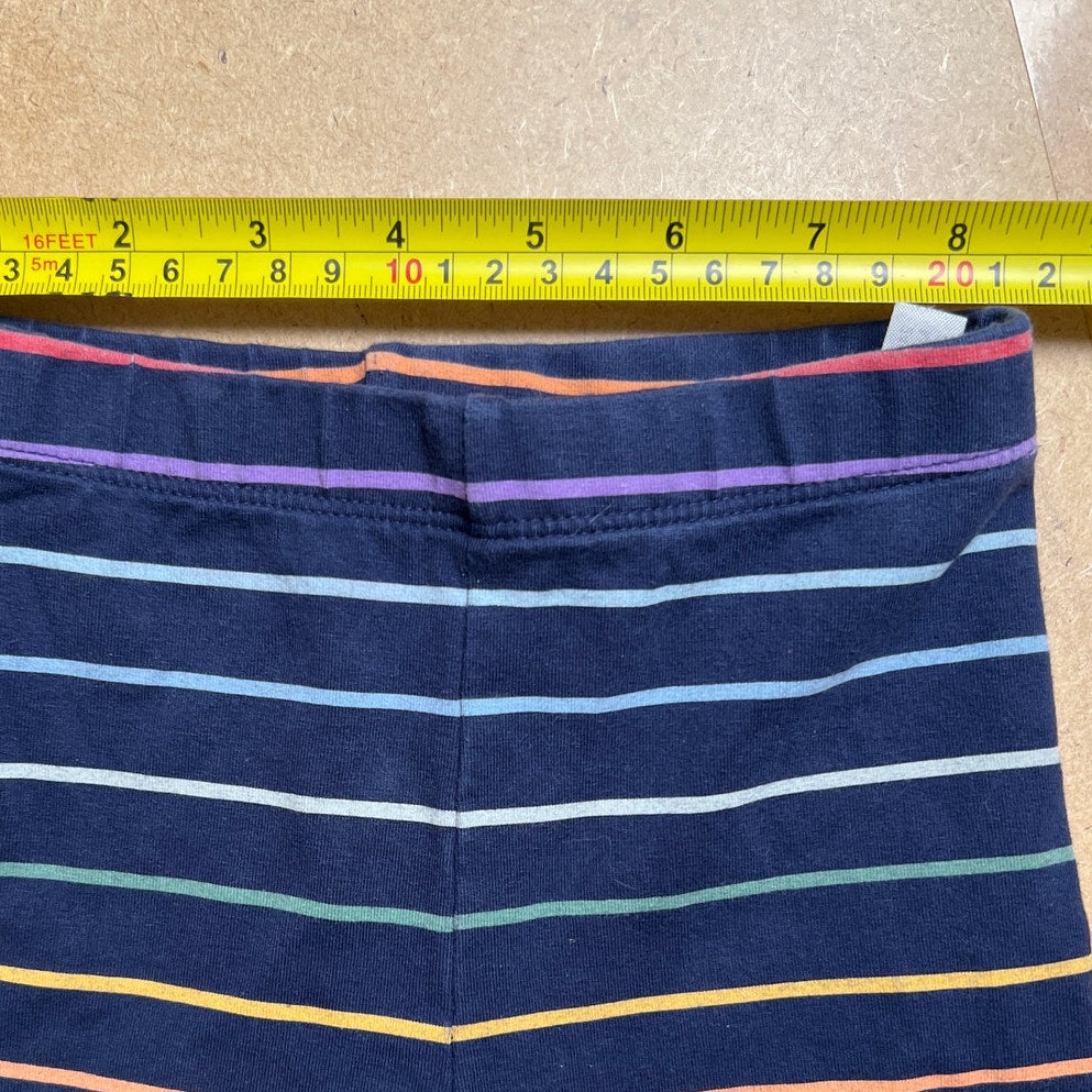 Primary Girl Set Navy Blue And Rainbow Stripes Leggings Size 5