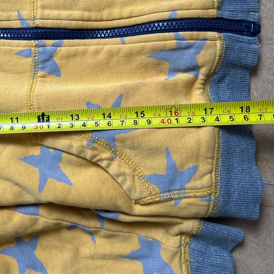 Hanna Andersson Yellow/Gray Zip Up Sherpa Lined Sweater Size 120