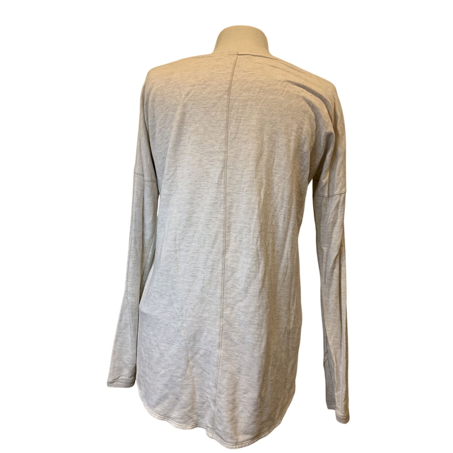 Athleta Cream Long Sleeve Rounded Hem Shirt Tunic Top Size S