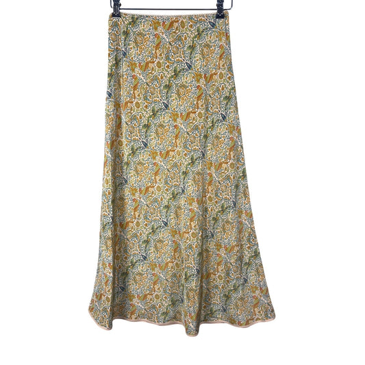 Sundance 100% Silk Yellow Floral Maxi Skirt Women'S Size 6