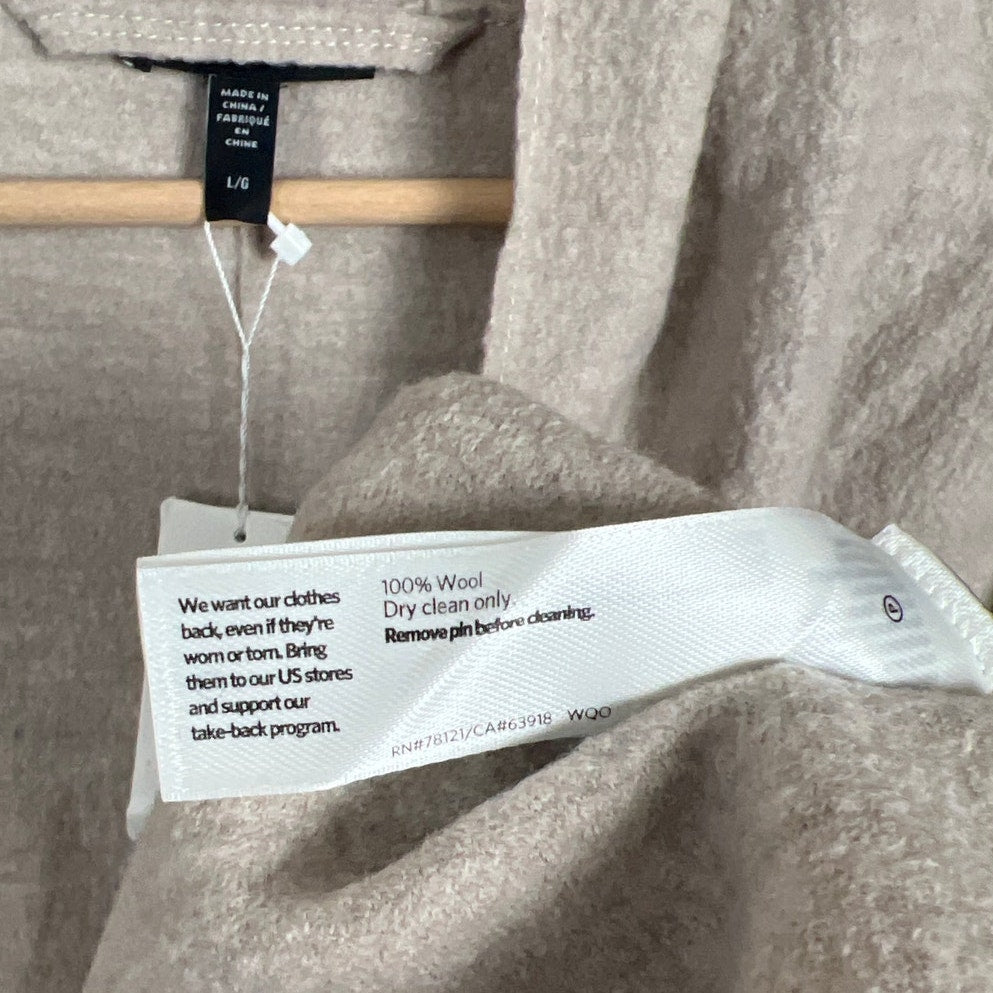 Eileen Fisher NWT 100% Wool Hooded The System Sweater Size Large