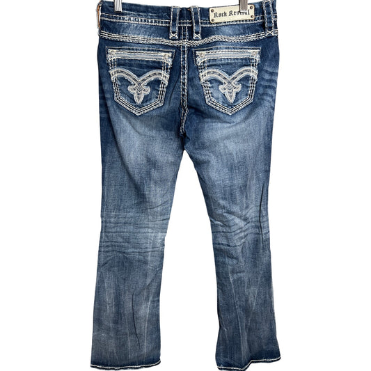 Rock Revival Easy Boot Parel Size 28 Faded Grunge Women Jeans