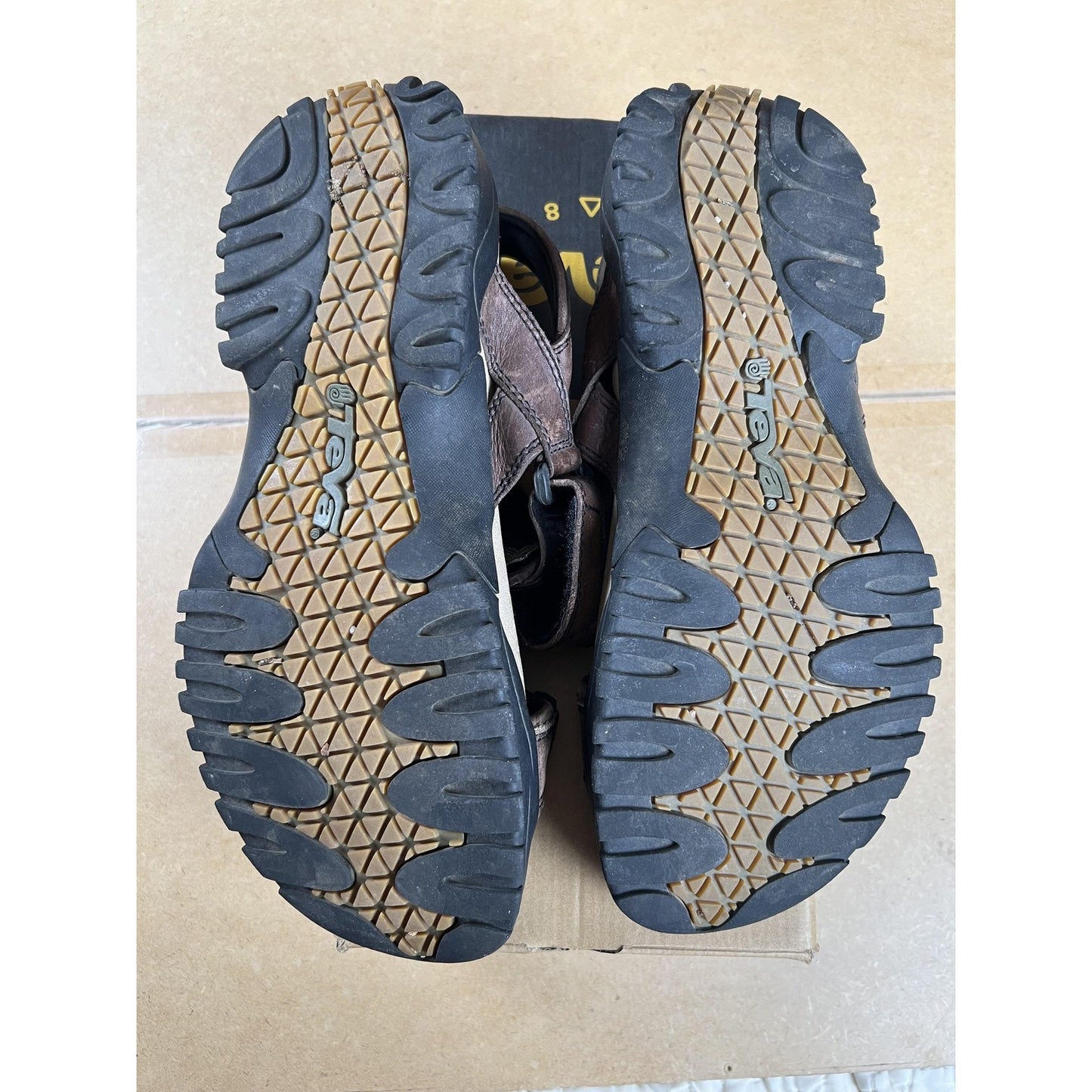 Teva Terra FI 5 Universal Sandals Mens US 12 Brown Leather Outdoor Shoes