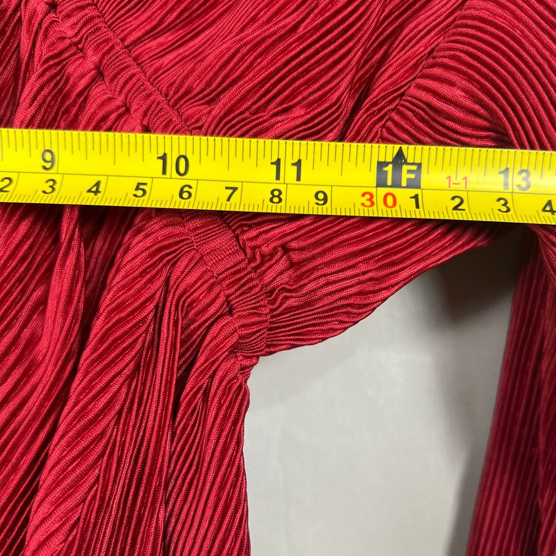 Abercrombie & Fitch XS NWT Red NWT Long-Sleeved Easy Waist Satin Top