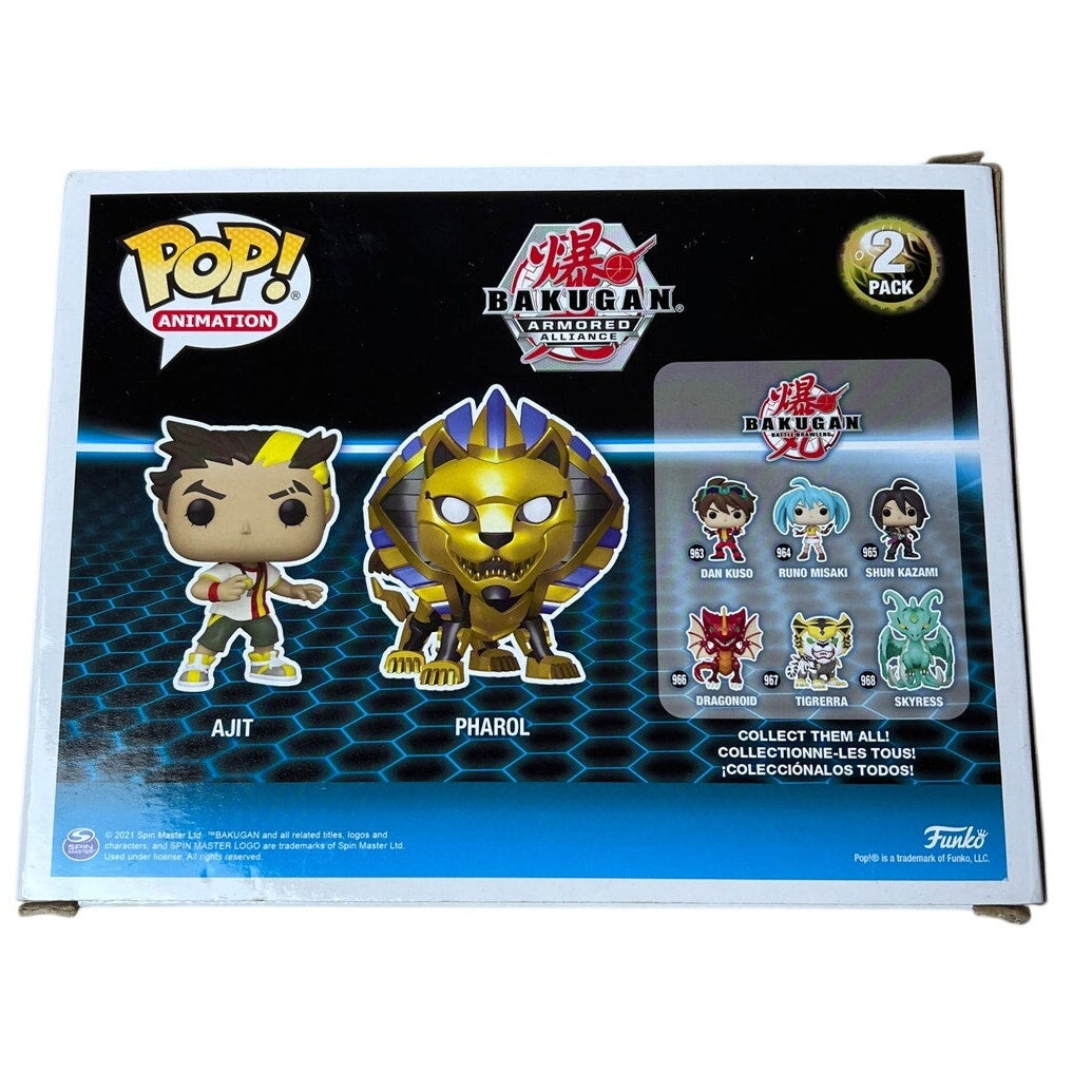 Funko Pop! Animation Ajit & Pharol 2 Pack Exclusive Bakugan Armored Alliance New