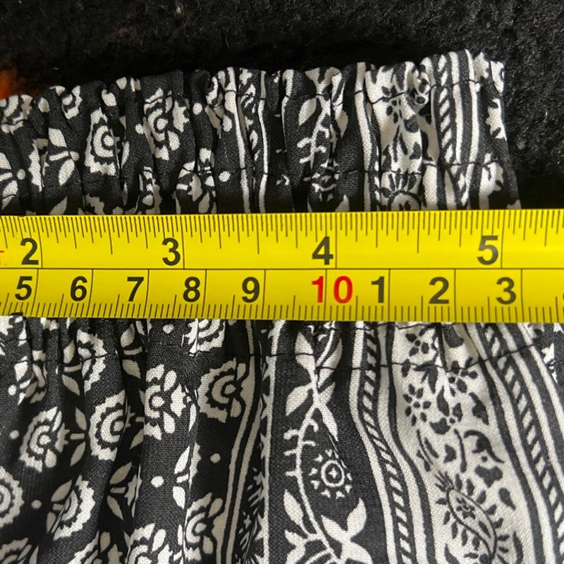 Elan Loose Wide Fit Women's Pants Size Large Black & White