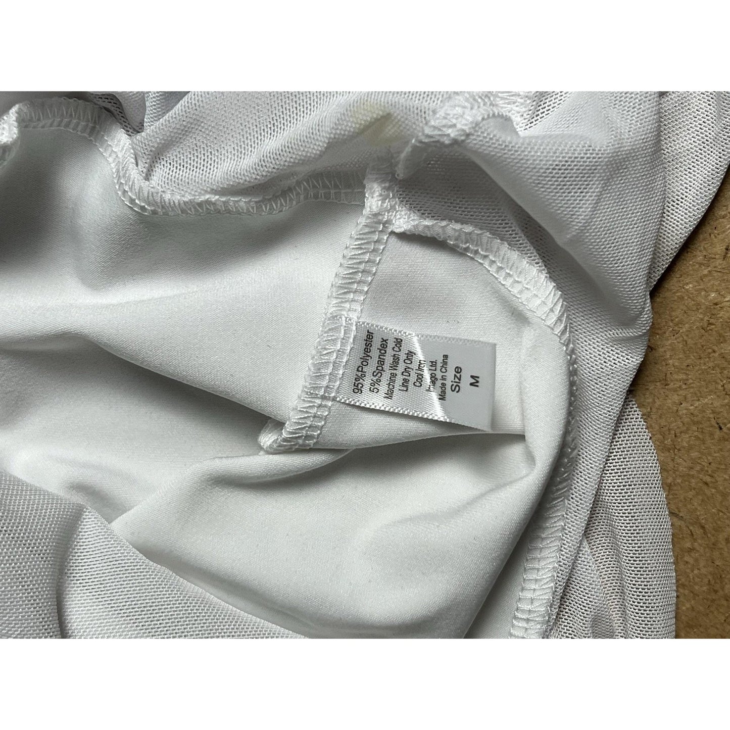 LAURA HLAVAC Shirt Womens M White Ruffle Hem Mesh Layer Relaxed Fit Top