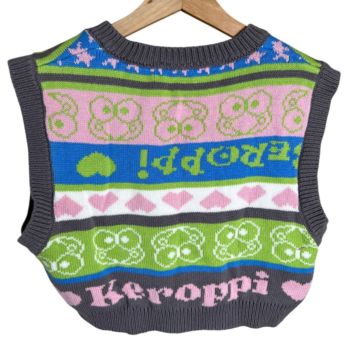 Hello Kitty & Friends Forever 21 Size Small Keroppi Cropped Knit Vest