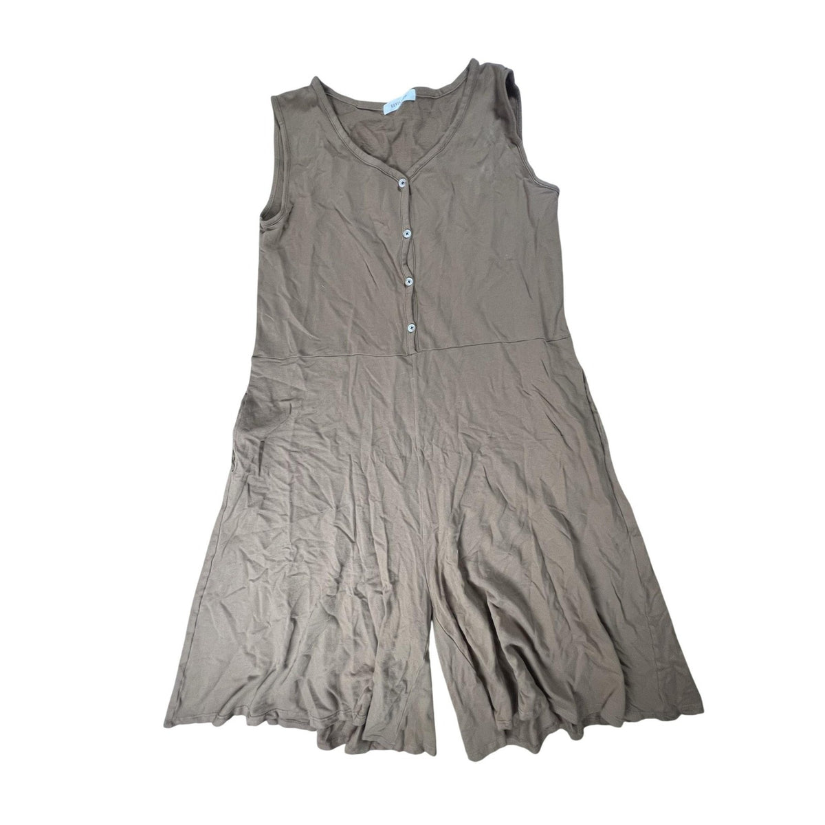 REVISITED Jumpsuit Womens M Brown One-Piece Sleeveless V-Neck Jersey Casual