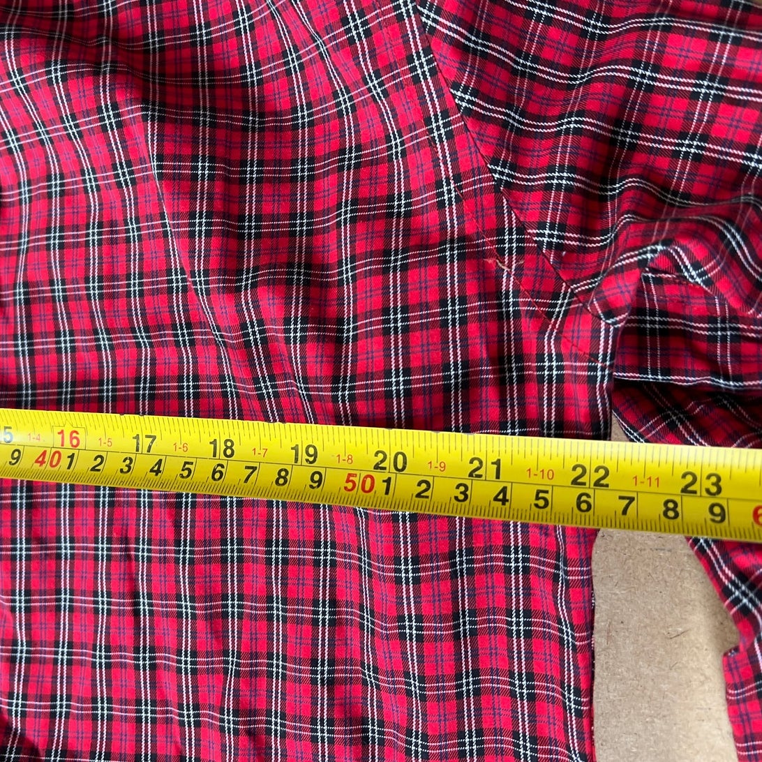 Lauren Ralph Lauren Men Size 32 Red Plaid Long Sleeve Button-Up