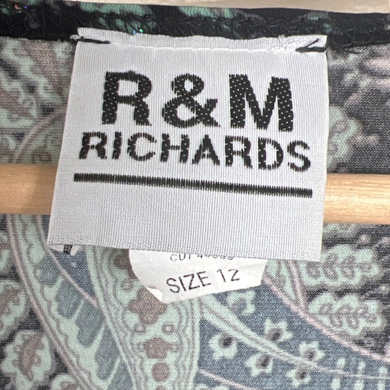 Y2K R & M Richards Size 12 Blouse Shoulder Pad Green