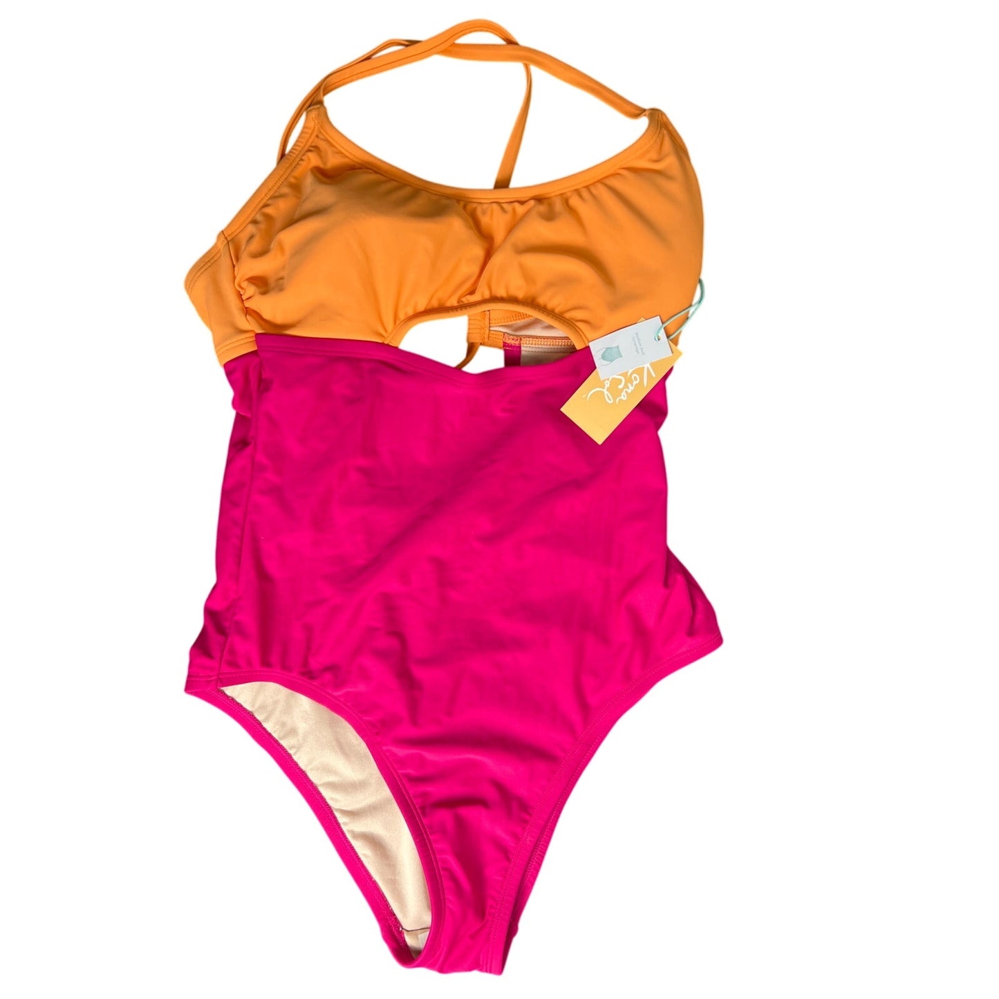 NWT Kona Sol Women's M One Piece Orange and Pink Swimsuit
