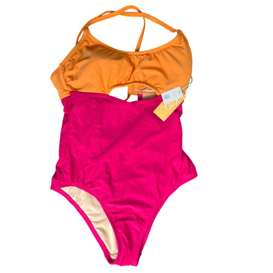 NWT Kona Sol Women's M One Piece Orange and Pink Swimsuit