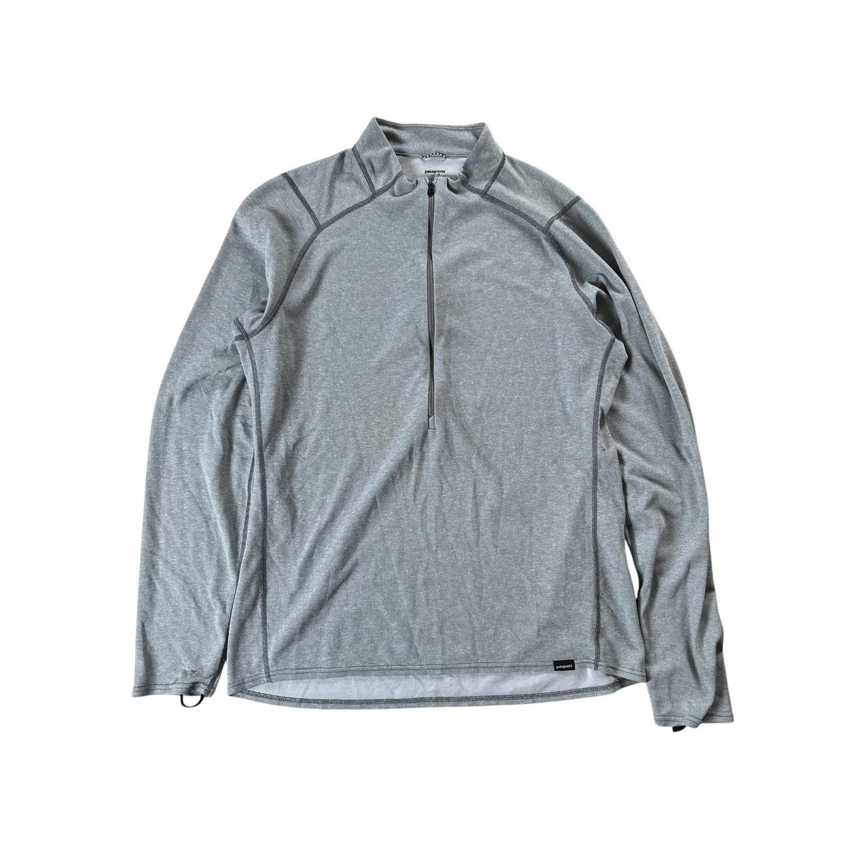 Patagonia Shirt Mens L Gray Mock Neck 1/2 Zip Lightweight Polyester Breathable
