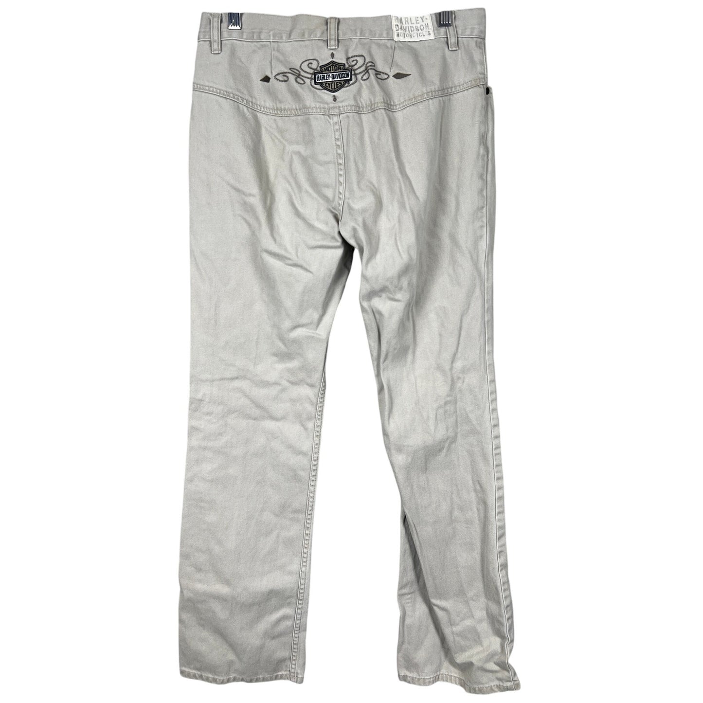 Harley Davidson Women's Cream Straight Leg Pants Size 8