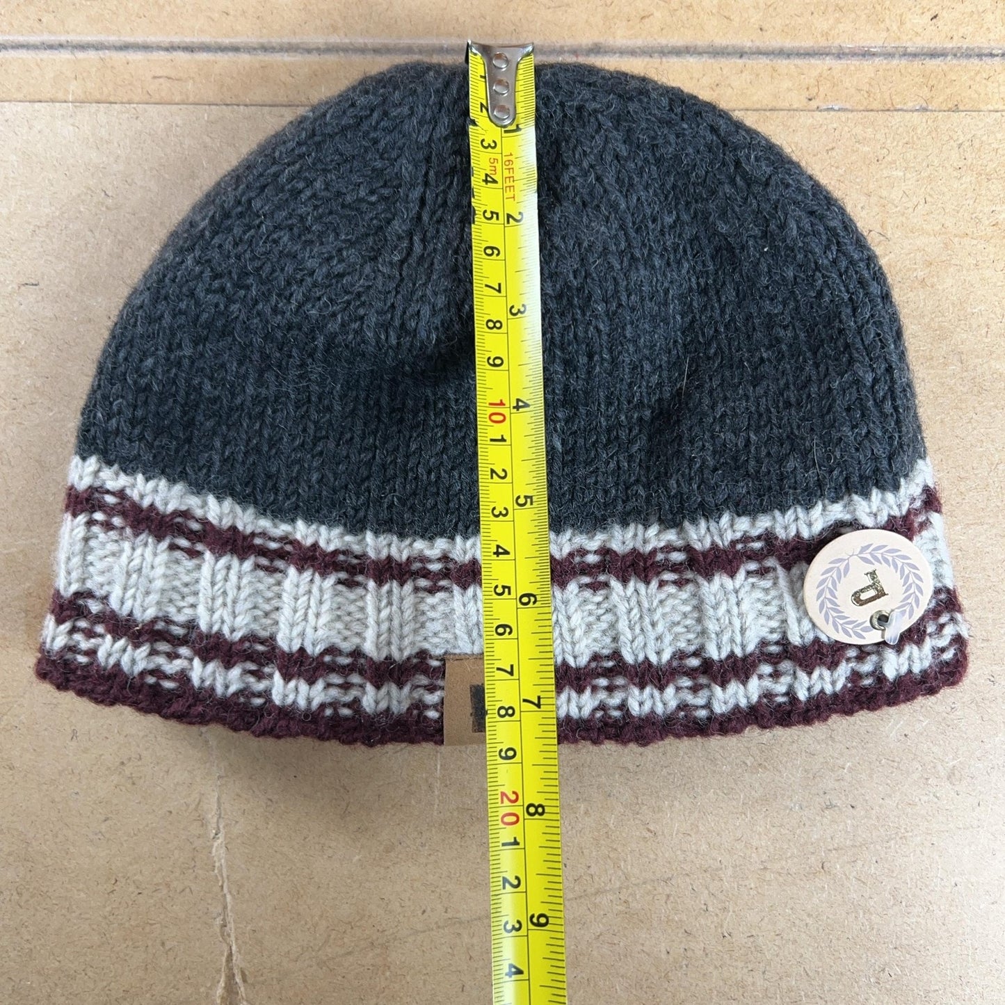 Laundromat Beanie Hat Mens One Size Gray Striped Lined Insulated Wool Canada