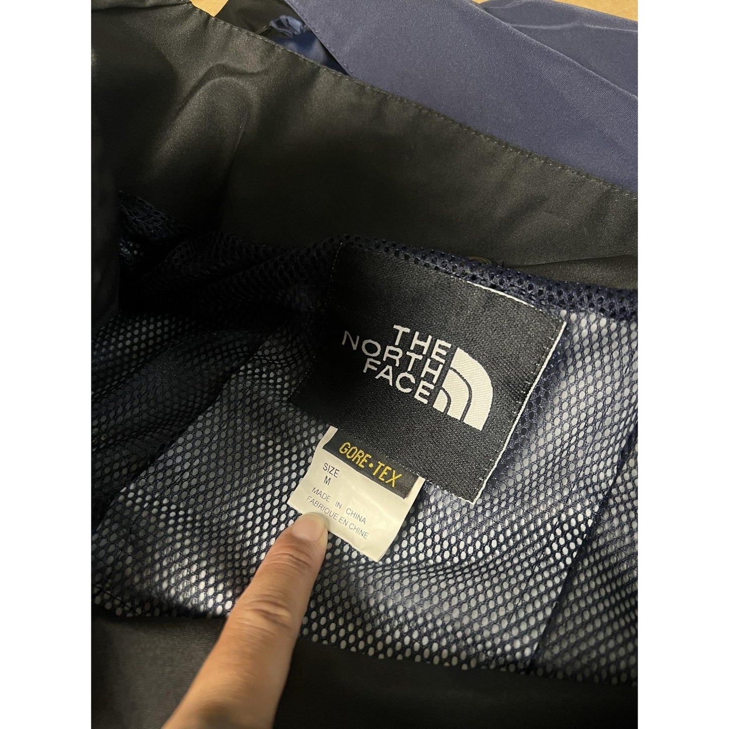 The North Face Jacket Mens L Blue Softshell Rain Coat GORE-TEX Hooded Waterproof