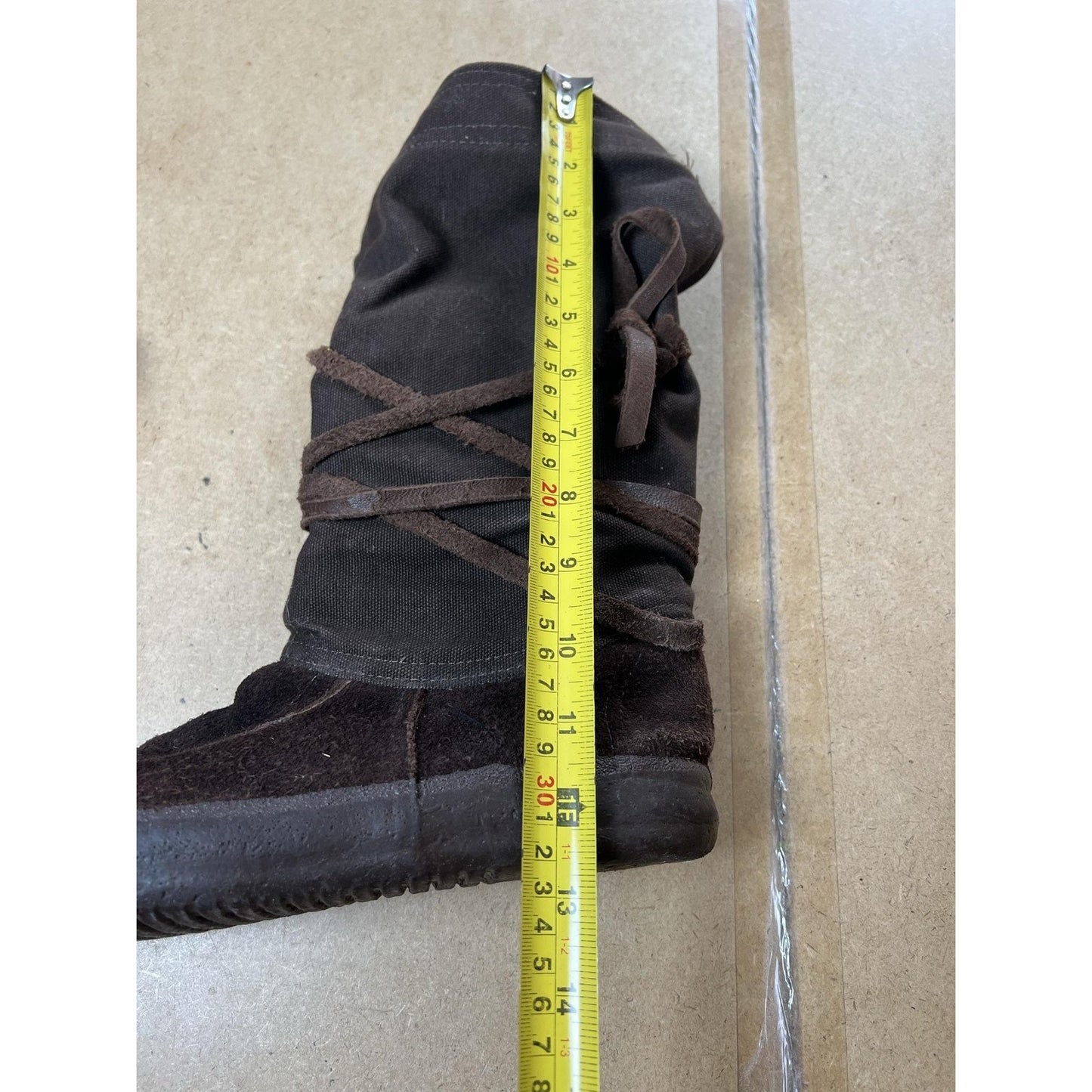 Steger Mukluks Snowshoe Boots Womens 8 Brown Moosehide Lace-Up USA Rubber Sole