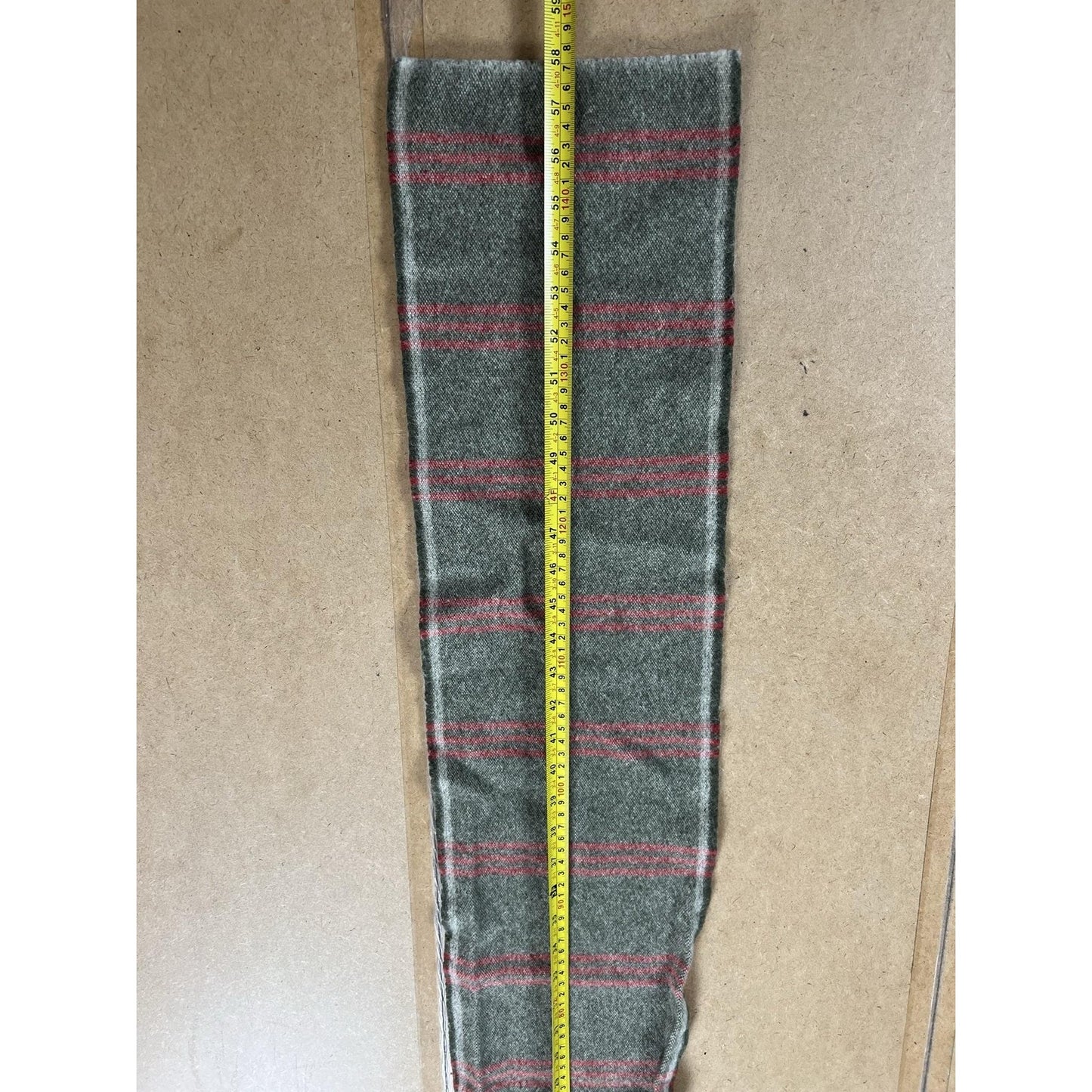 Faribault Woolen Mill Co. Scarf Mens One Size Gray Wool Striped Made USA Winter