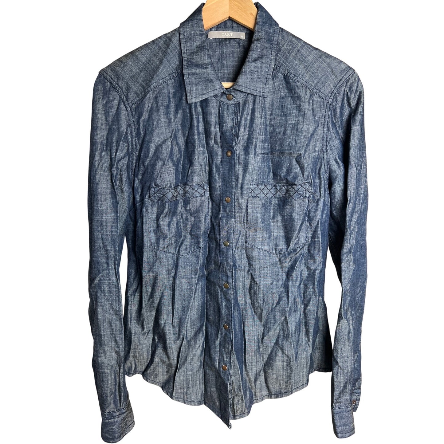 Tart Button Down Gray Women's Dress Shirt Size XS