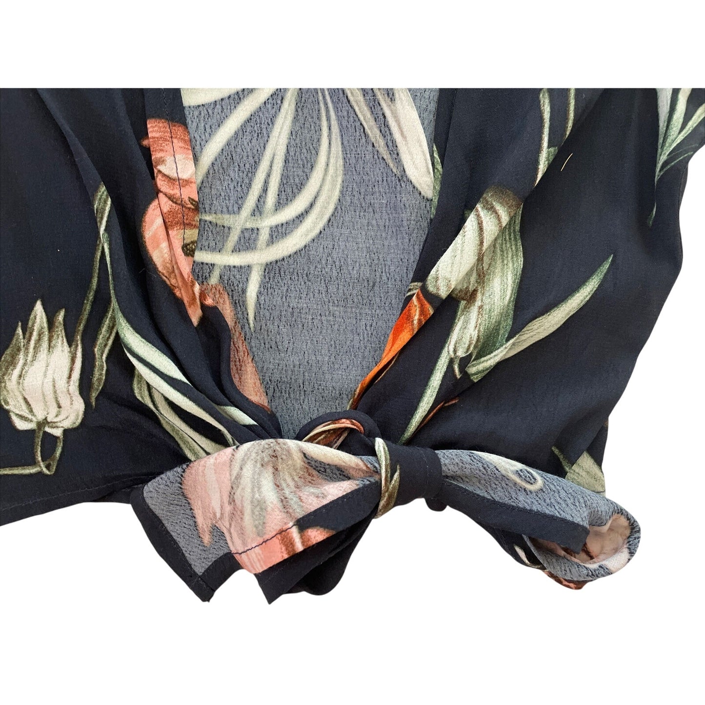 Dress Forum Floral Black Tie Top Size Small S - NWT