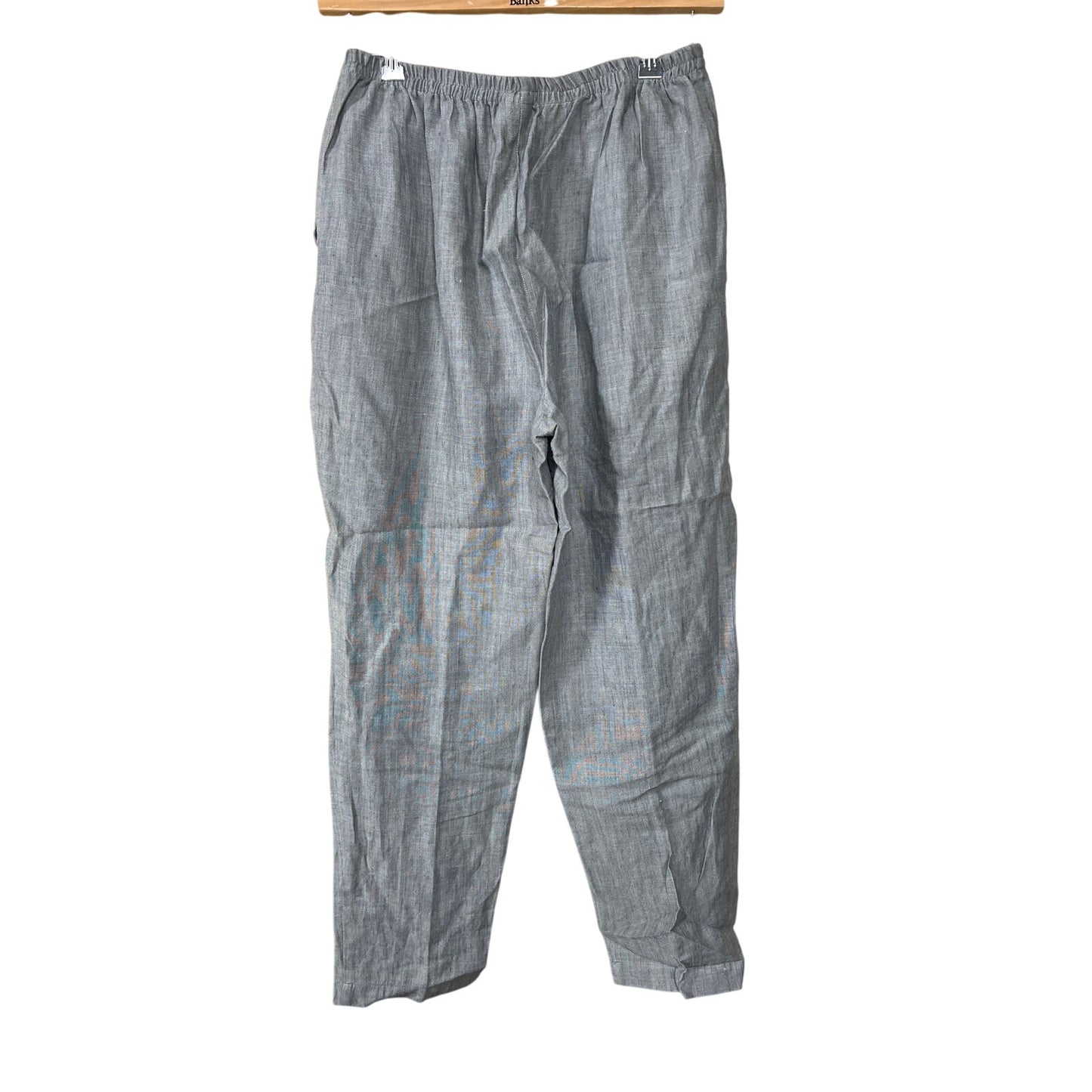 Eileen Fisher Made In USA Size Medium Rayon/Linen Gray Wide Leg