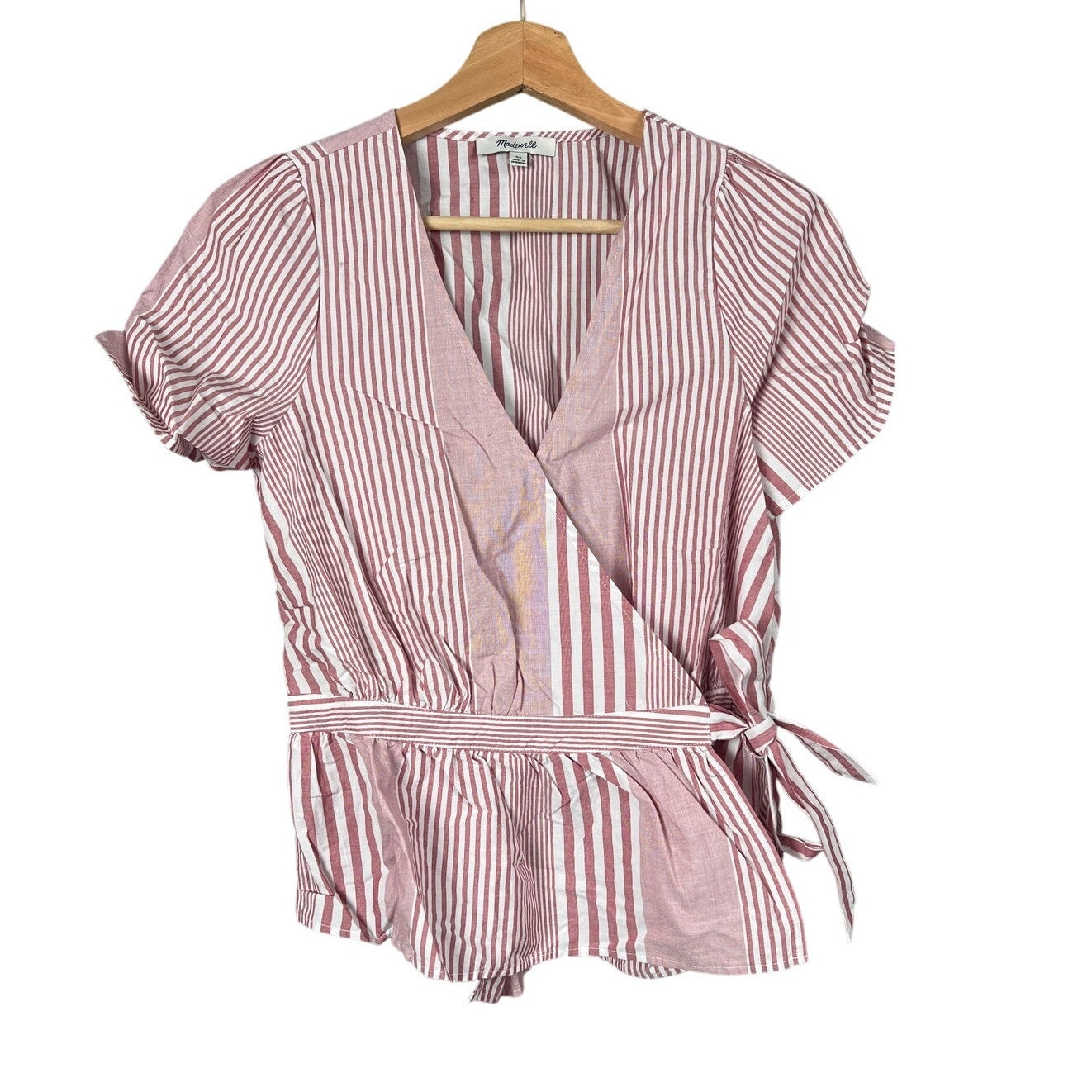 Madewell Striped Summer Wrap Blouse Women's Size XS