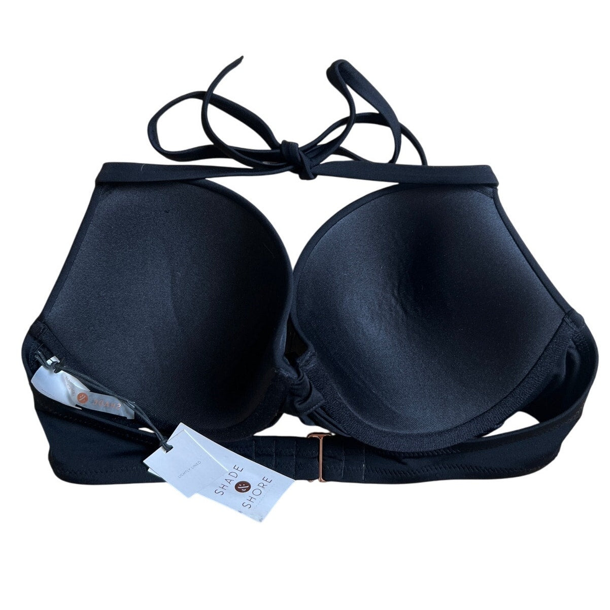 NWT Shade And Shore Black Bikini Top Size 36C