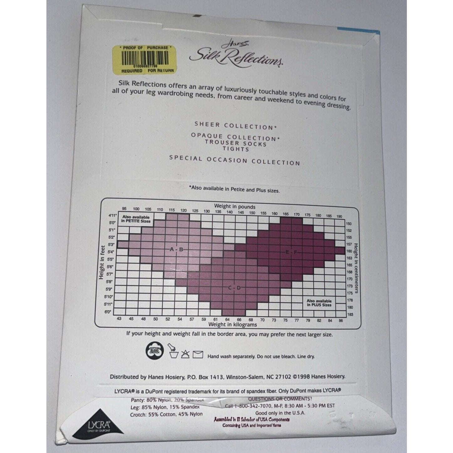 NWT Hanes Pantyhose JET Size CD Silk Reflections Control Top #717