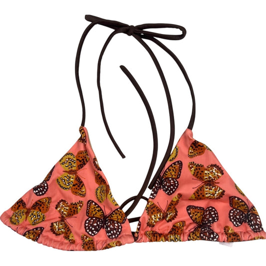 Victoria Secret Size XS Womens String Bikini Top Swim Suit Pink Butterflies