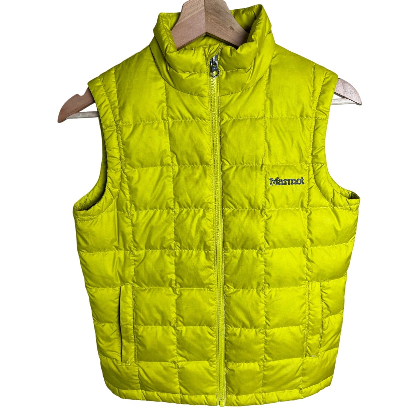 Marmot Puffer Vest Yellow Medium Girls Youth *Damage*