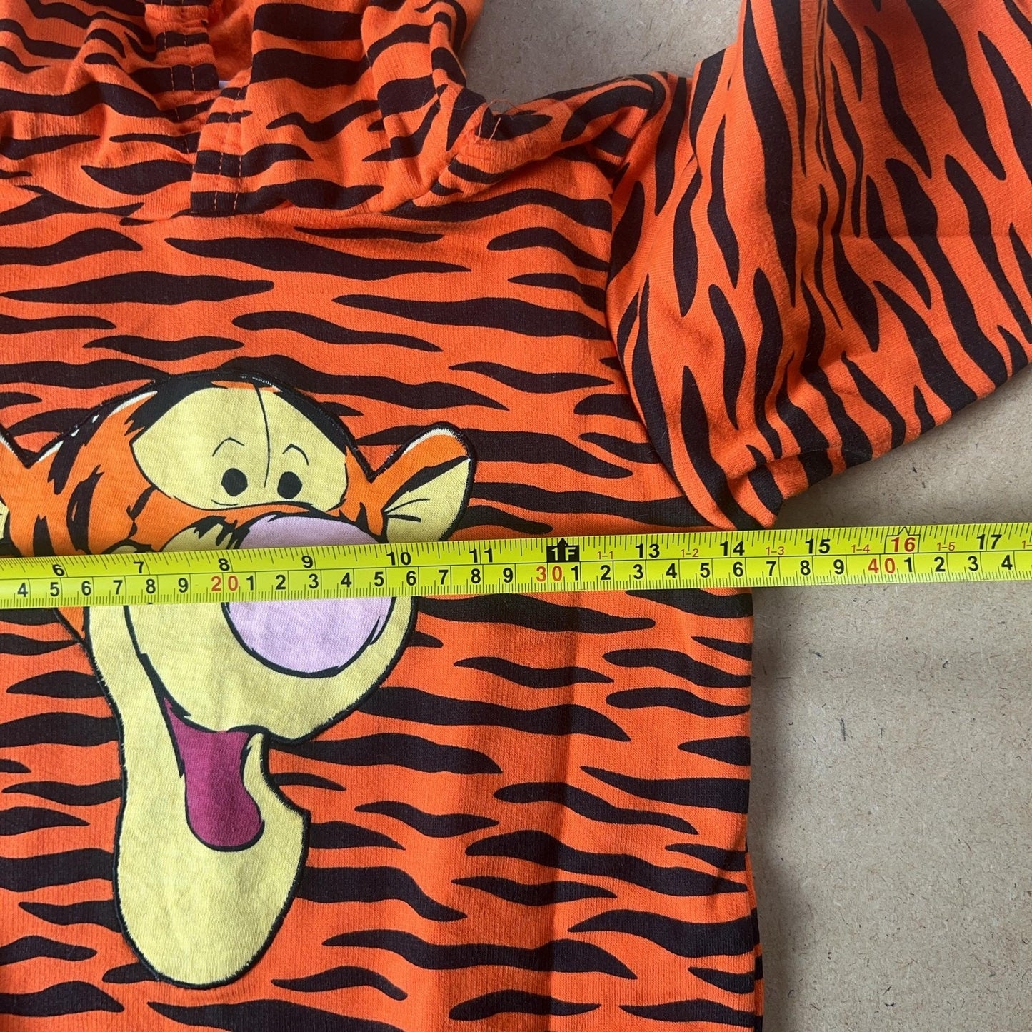 Vintage Snowsuit Pooh Boys M Orange Hooded Fleece Animal Print Tigger Snap Front