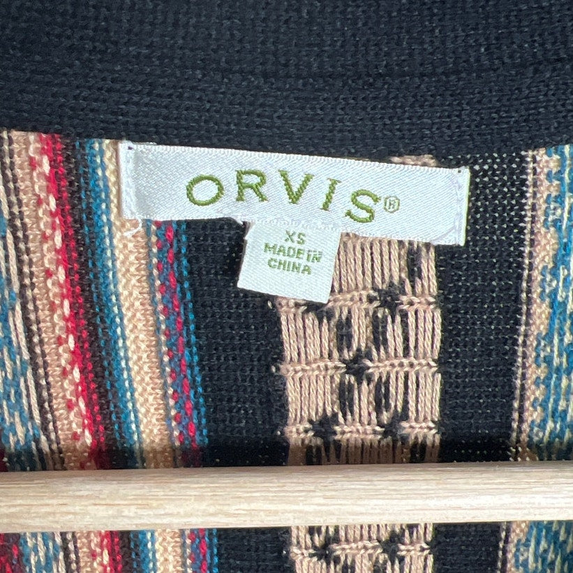 Orvis XS Southwest Aztec Cardigan Striped Multicolor Long