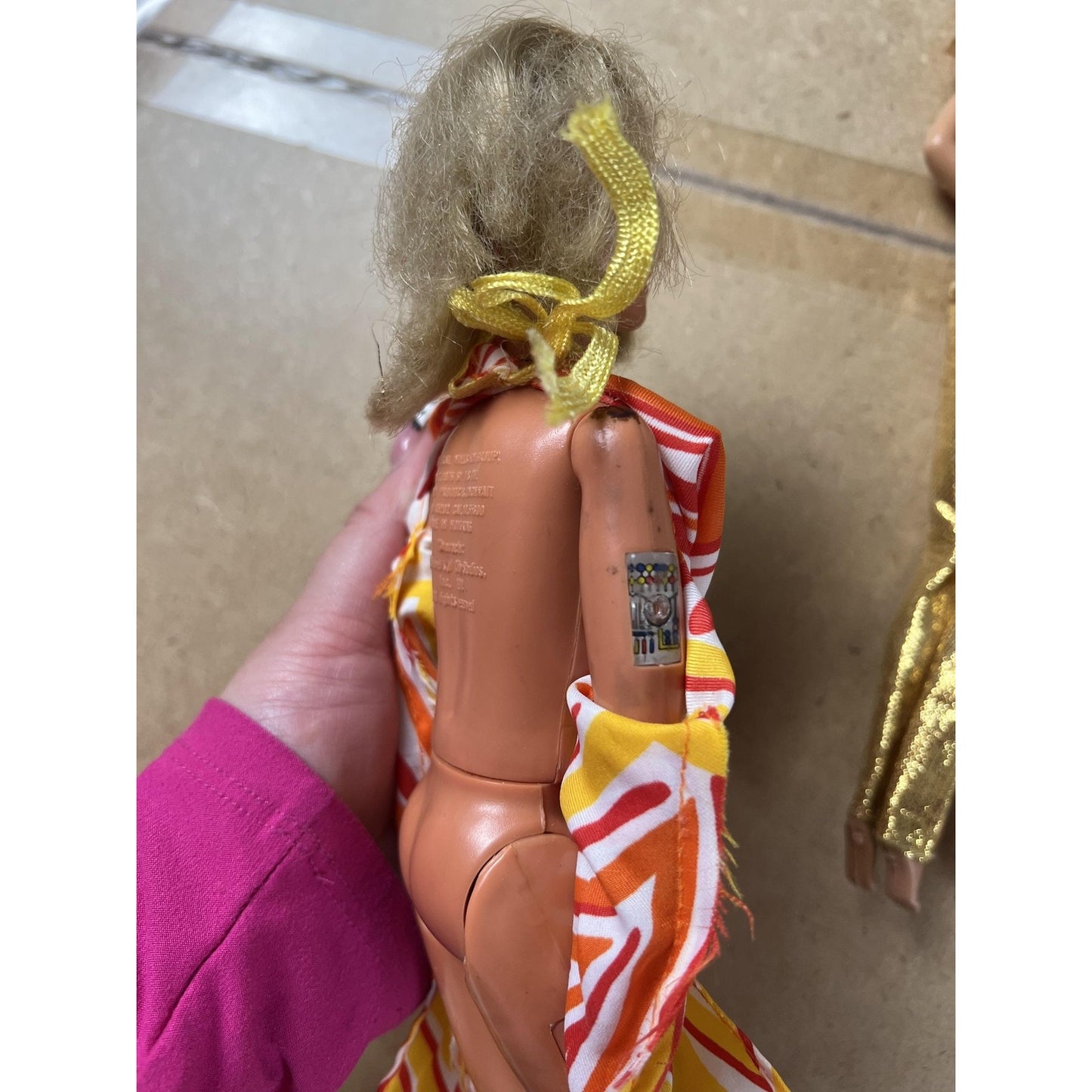 Kenner Doll Lot Of 3 Vintage 1974 Blonde Gold Outfits Made In Hong Kong