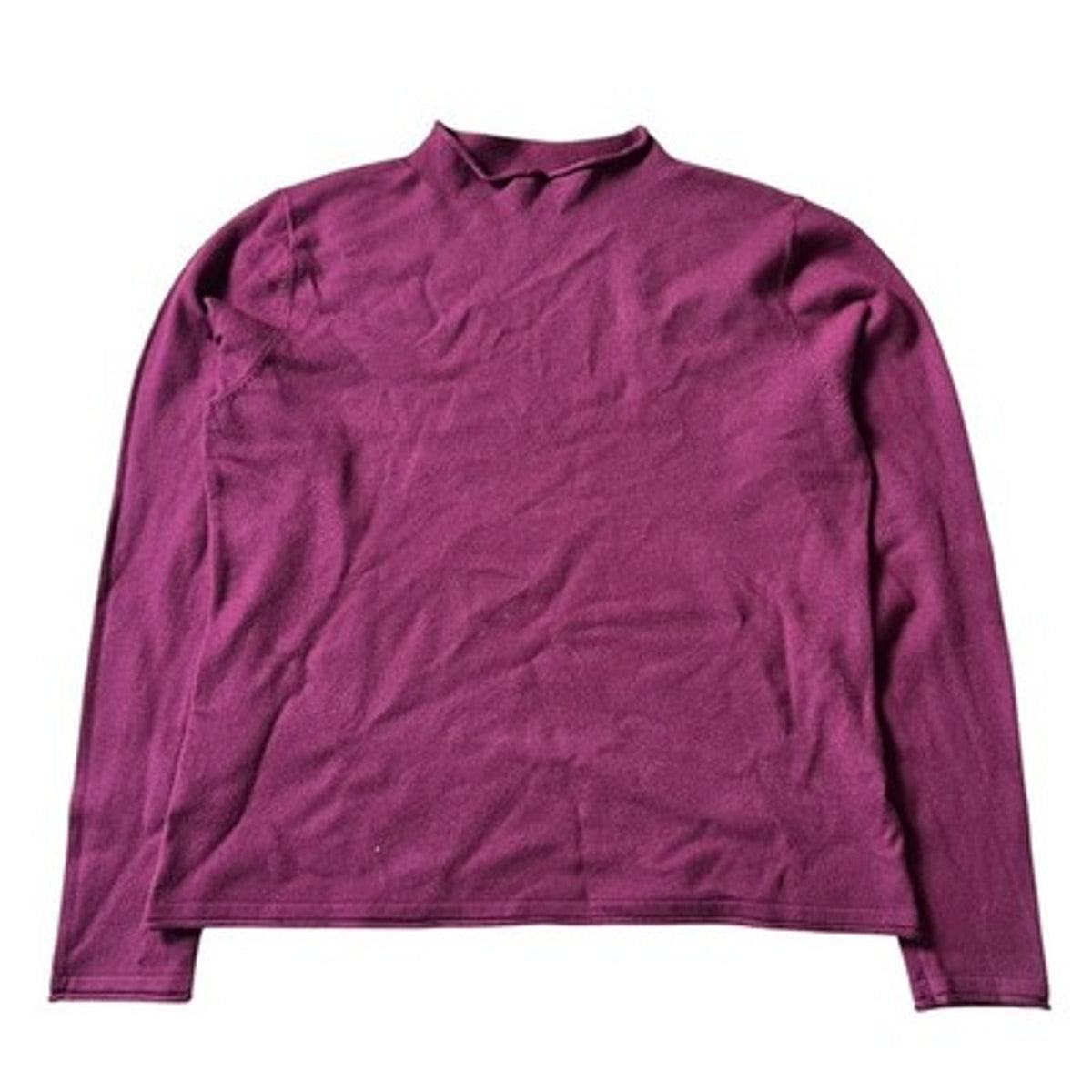 Vila Milano Women M Purple Mock Neck Long Sleeve Lightweight Rayon Polyester