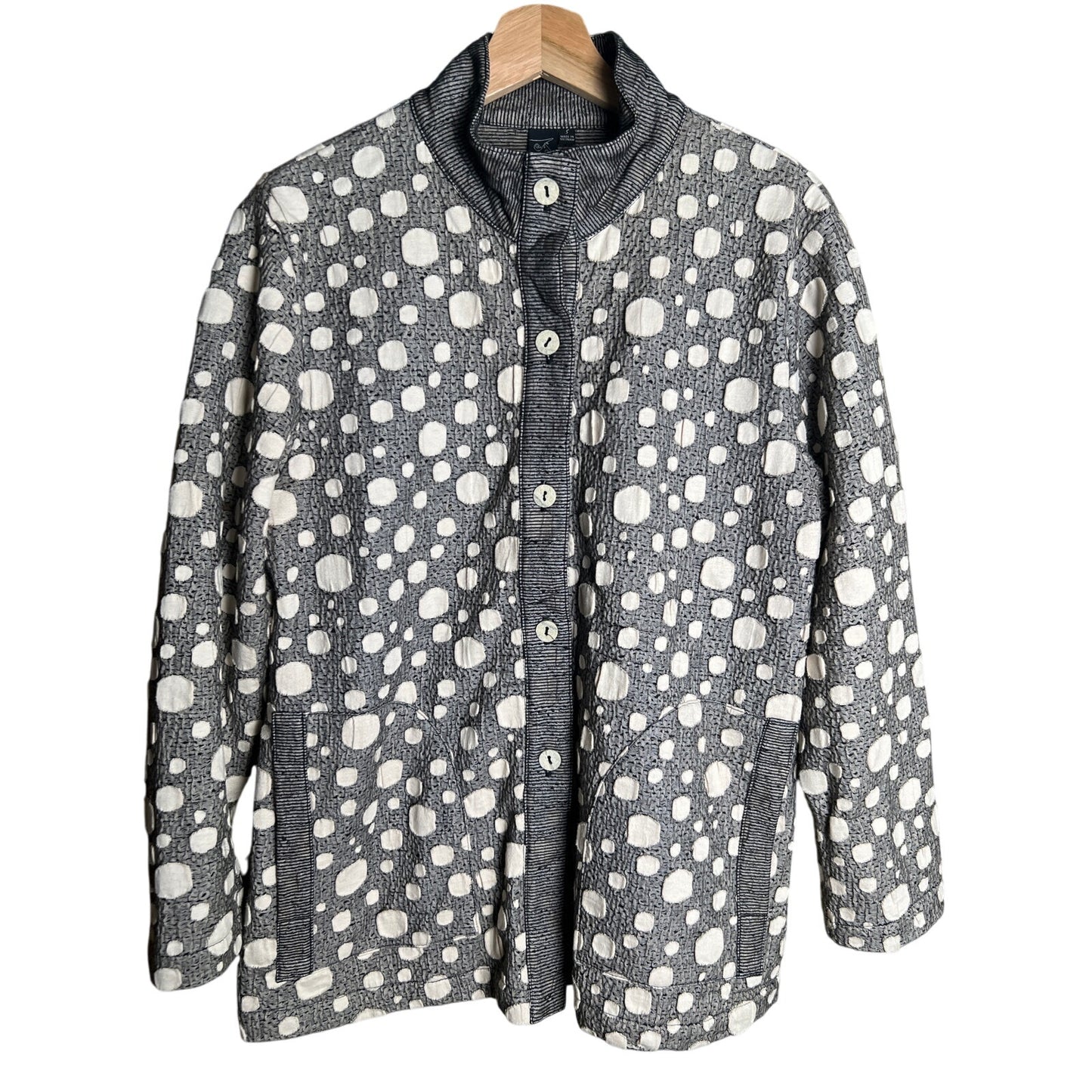 Focus Casual Life Small Cotton Sleeve Knit Cardigan Jacket Shacket Women's