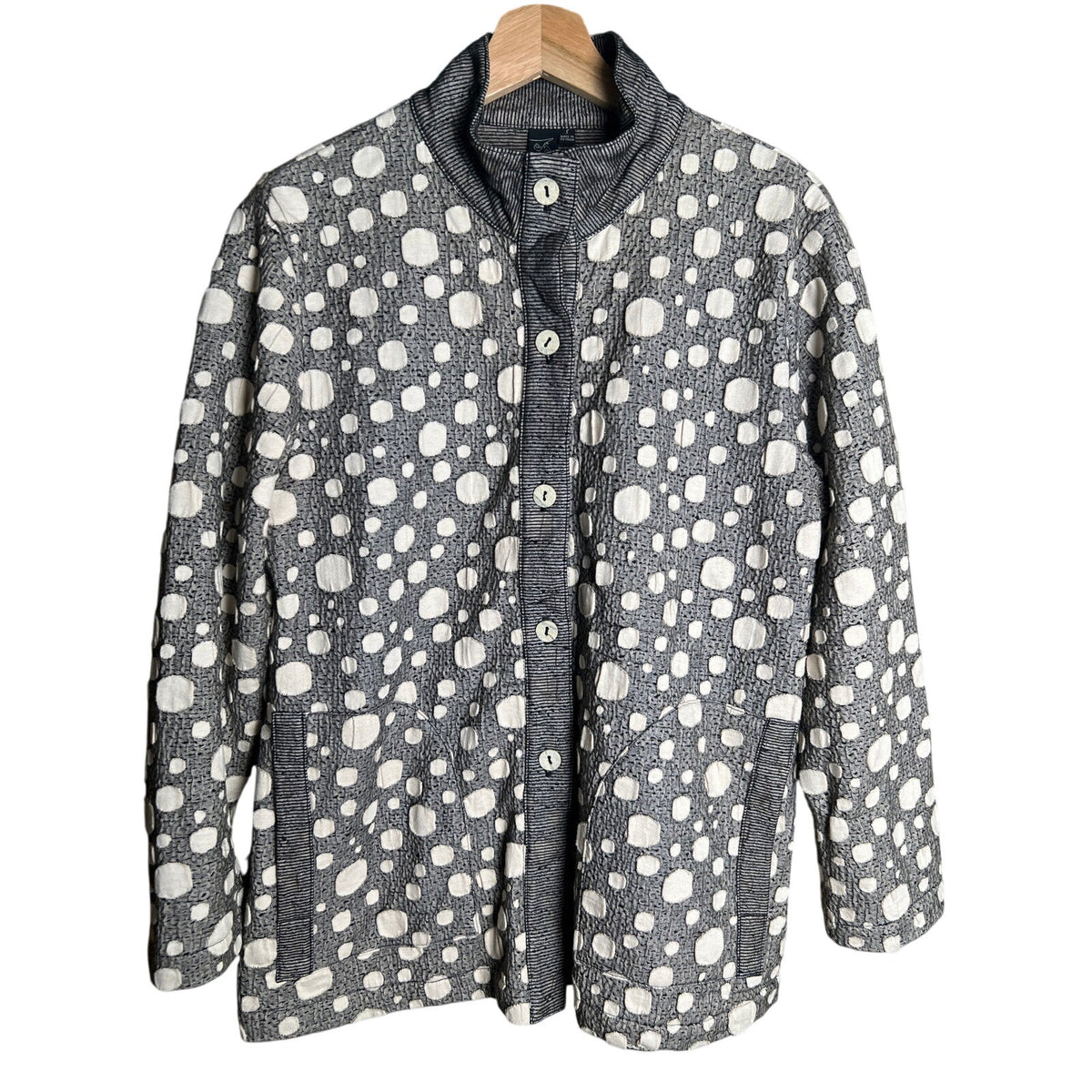 Focus Casual Life Small Cotton Sleeve Knit Cardigan Jacket Shacket Women's