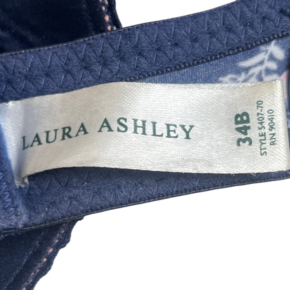 Laura Ashley Padded Blue Floral Underwire Bra 34B