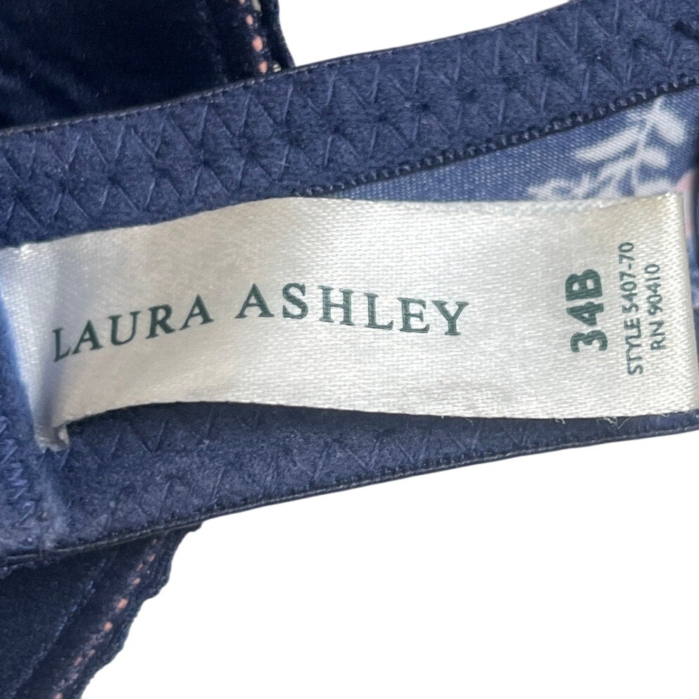 Laura Ashley Padded Blue Floral Underwire Bra 34B