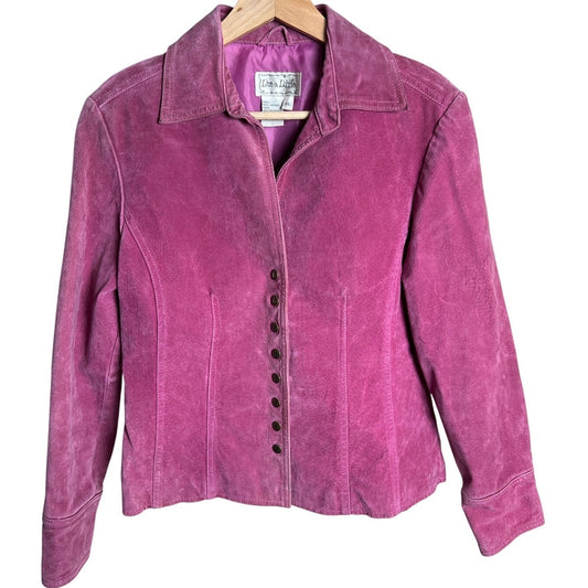 Vintage Live A Little Size PS Size 4p-6p 100% Leather Pink Button Jacket