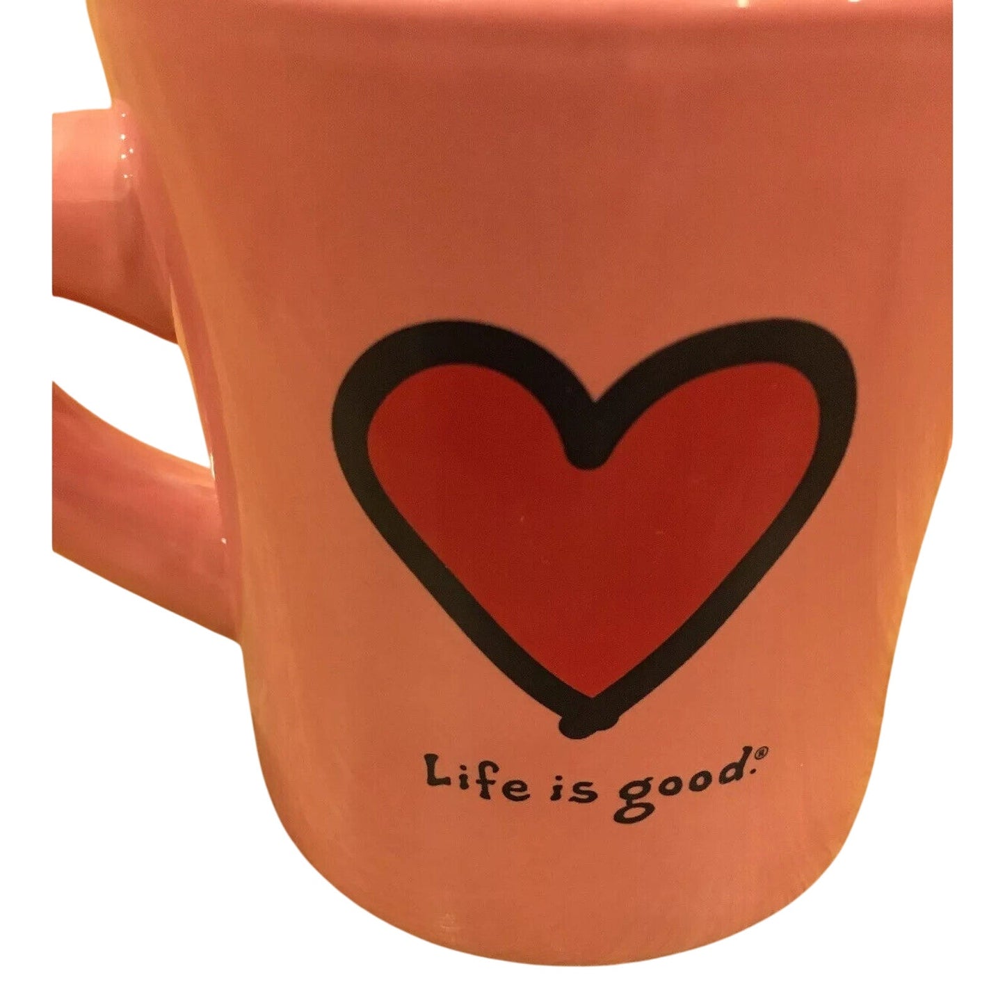 LIFE IS GOOD Mug Red Heart Pink “Do What You Like. Like What You Do" Valentine's