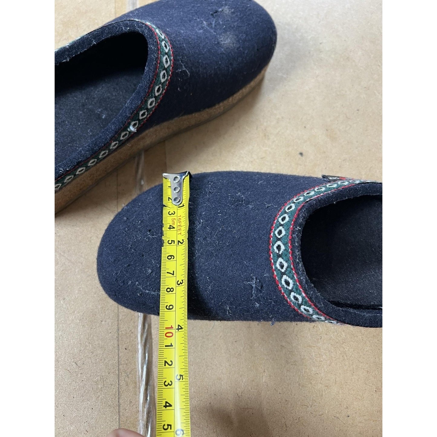 Haflinger Shoes Womens Size 9 Blue Wool Felt Slip On Comfort Clog Slippers