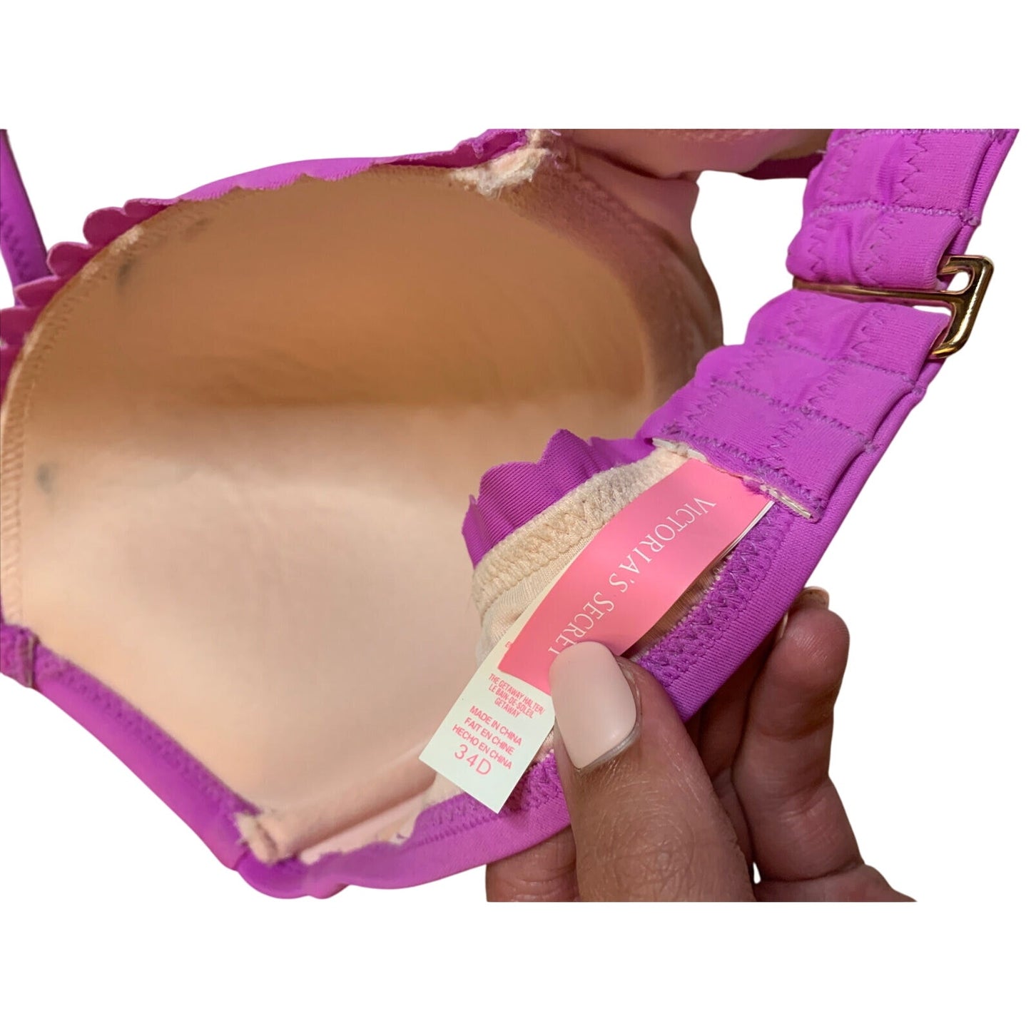 Victoria's Victoria Secret Purple Bikini Top Size 34D EUC