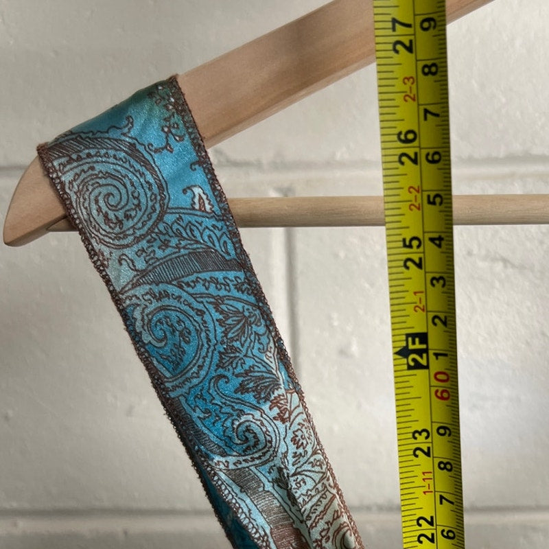 Self Esteem Women Paisley Satin Blue Top *Dimensions In Pictures*