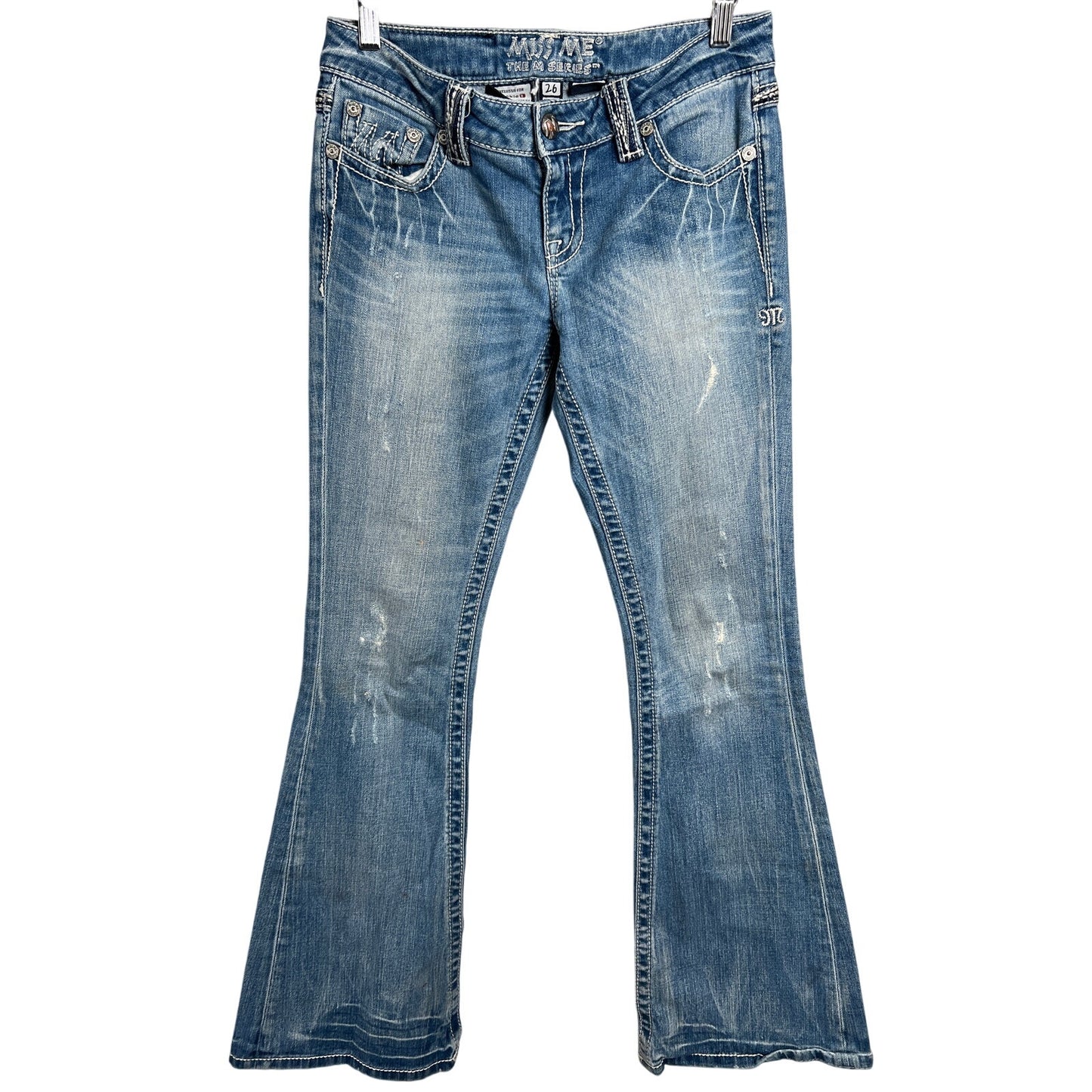 Miss Me The M Series Buckle Size 26 Flare Light Wash Bootcut Jeans